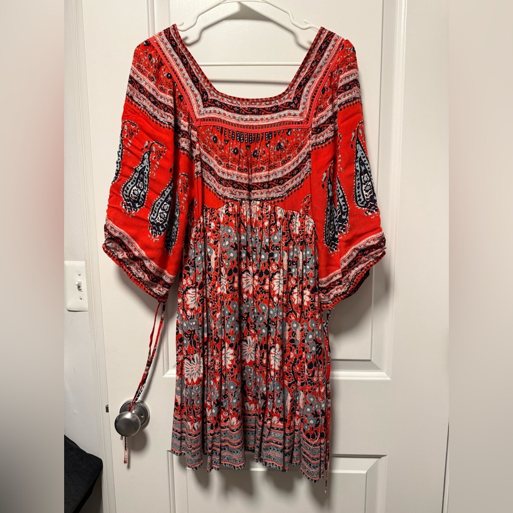 Red Floral Free People Mini Dress